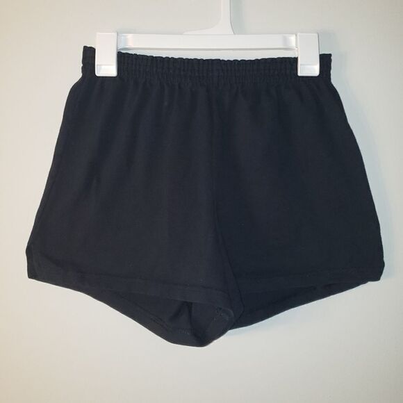 SOFFE SOLID BLACK SHORTS SIZE LARGE JUNIORS - Picture 4 of 5
